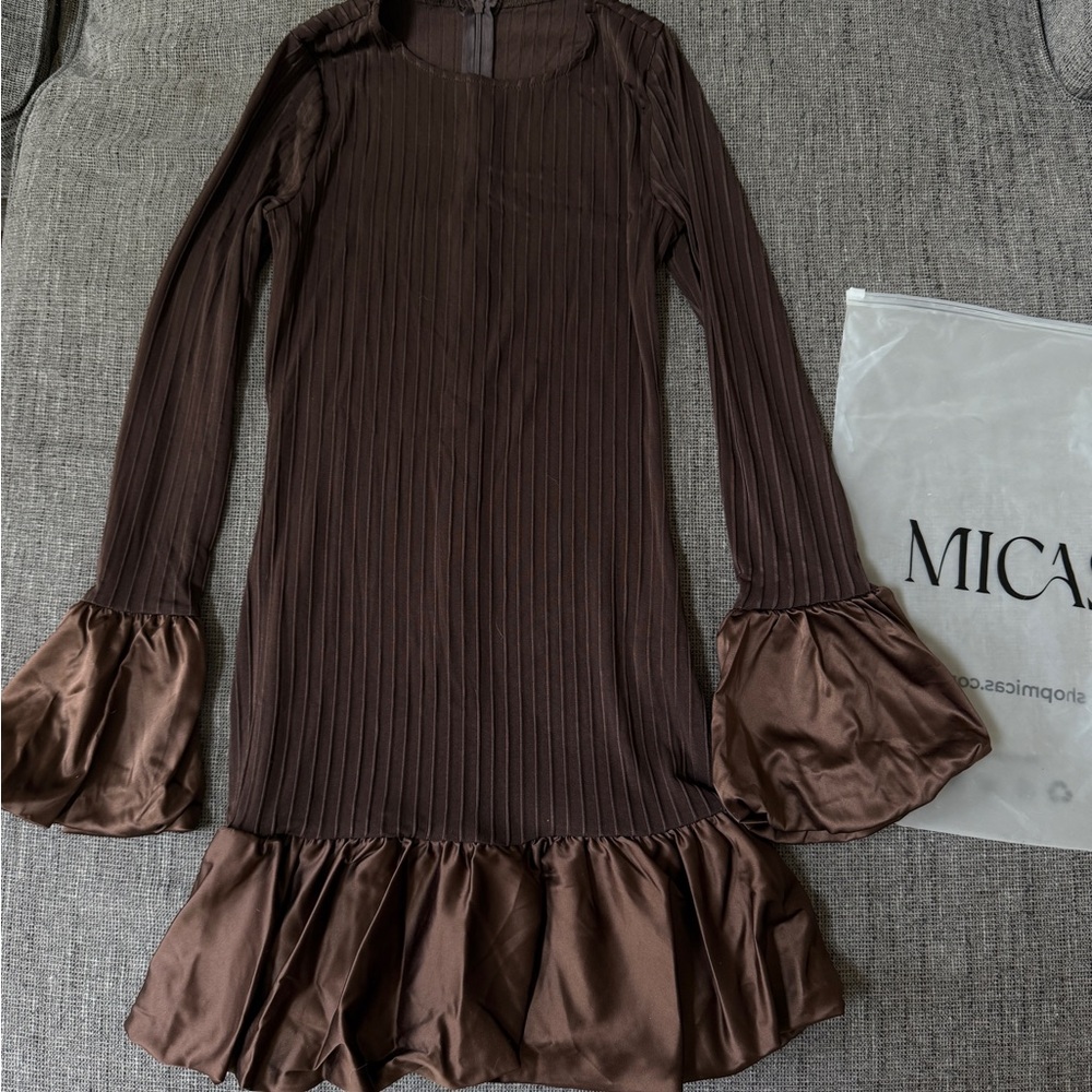 Mica Brown Long Sleeve Dress
